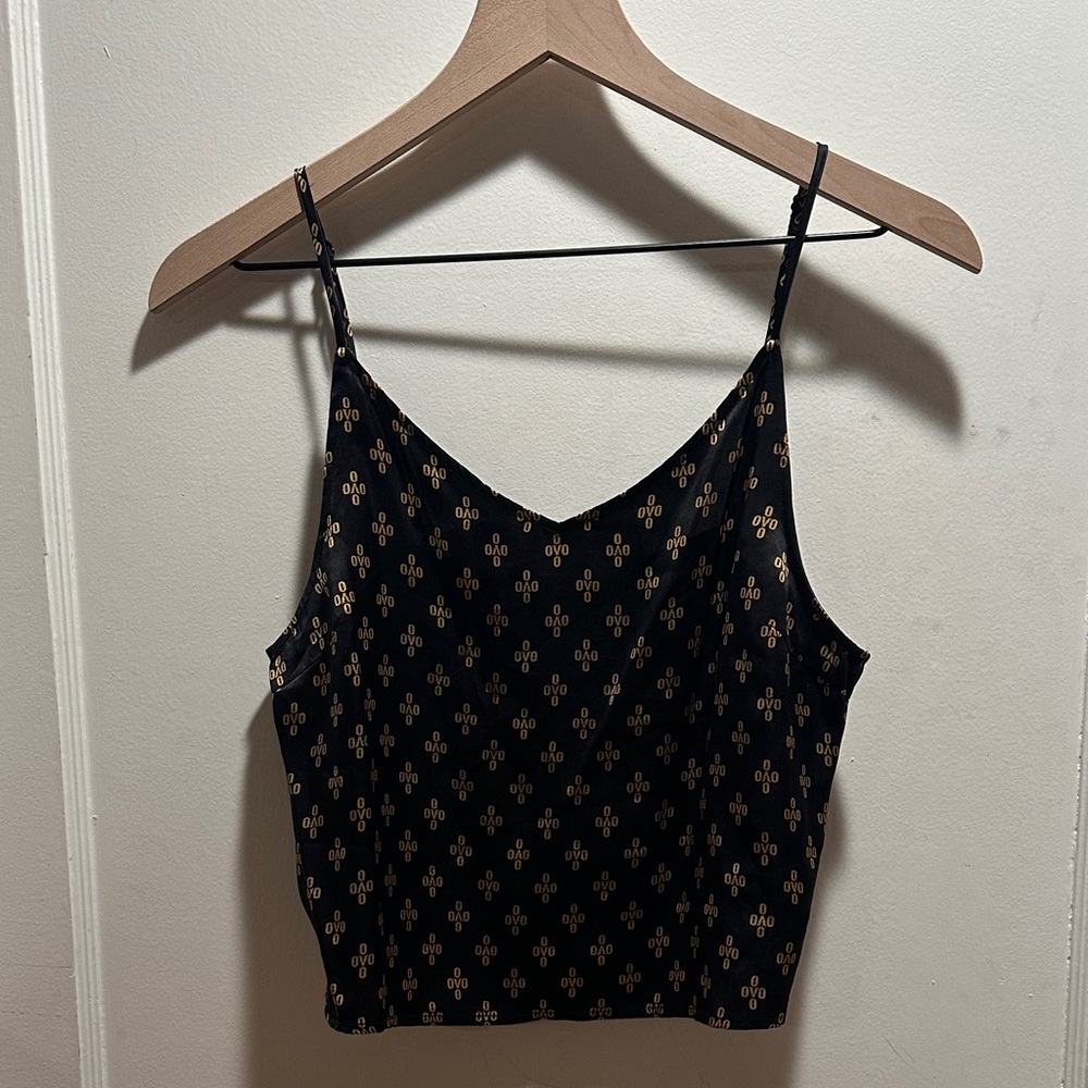 100% Silk OVO Black Top